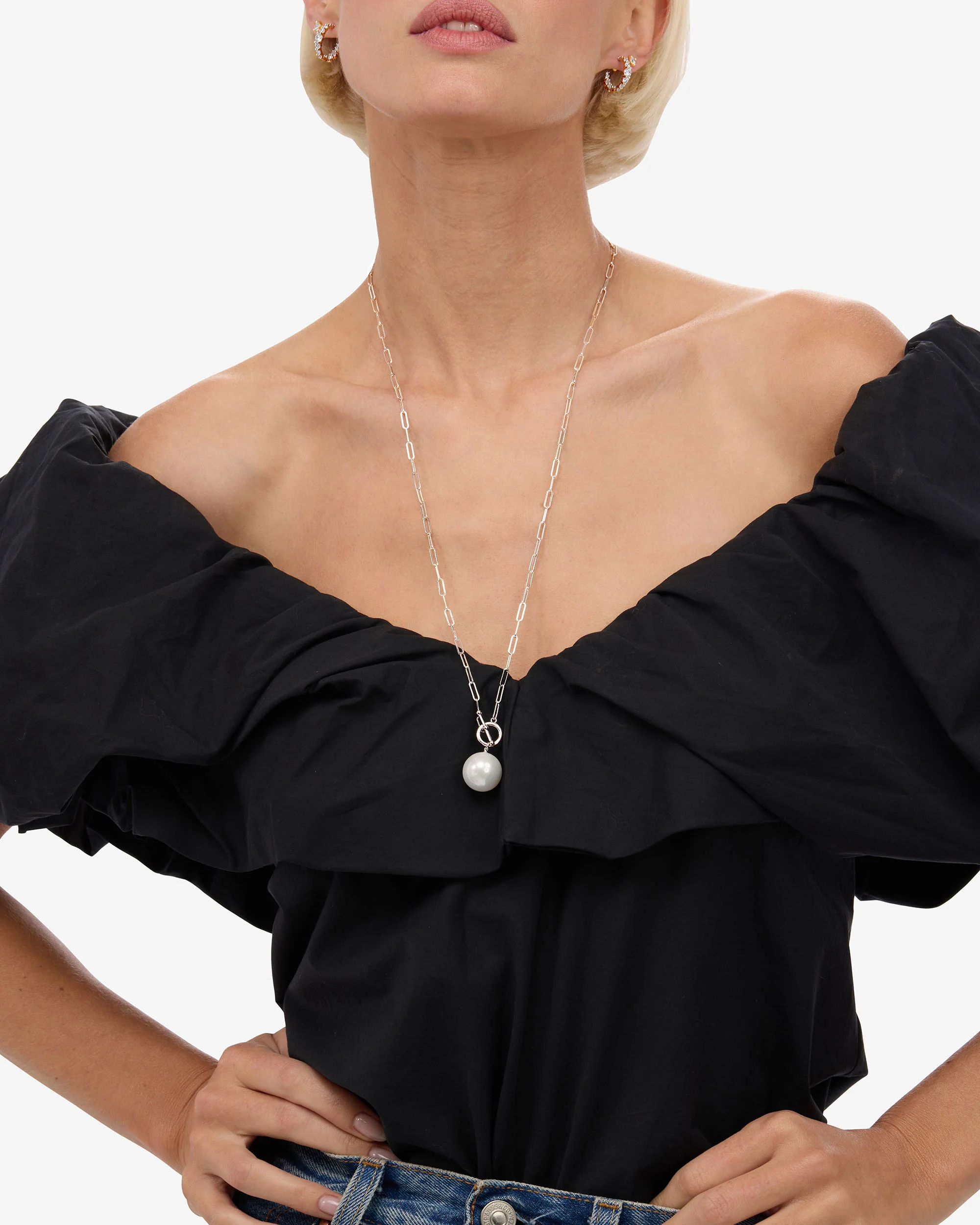 XL Life's a Ball Pearl Pendant Necklace - Silver - Image 4