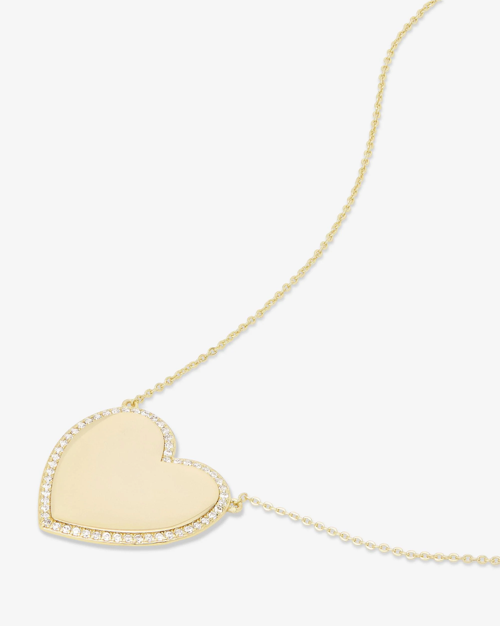 XL You Have My Heart Pavé Necklace - Gold|White Diamondettes - Image 4