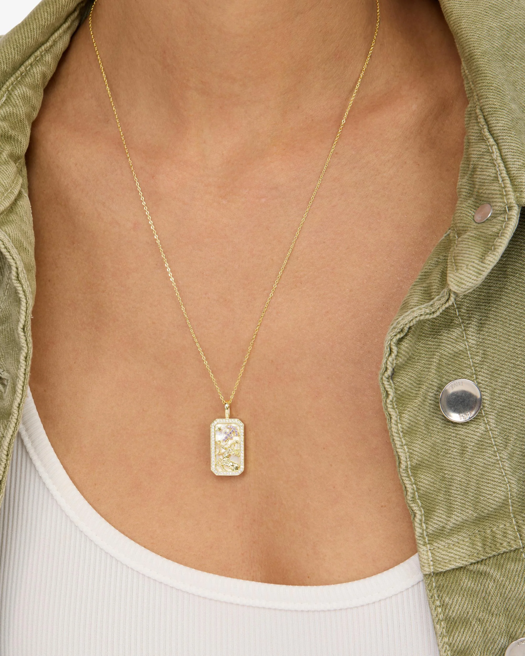 Zodiac Amulet Necklace - Gold - Image 13