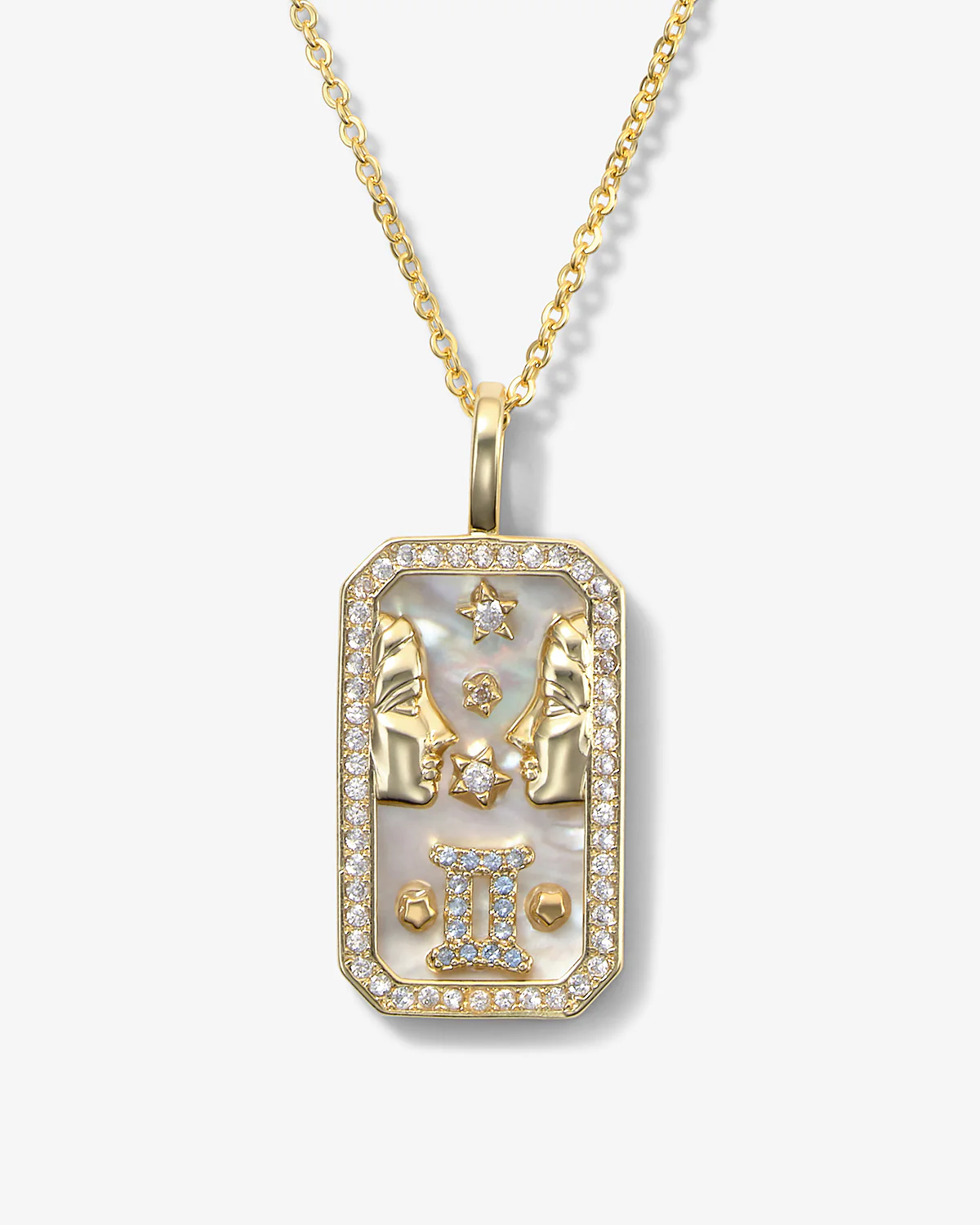 Zodiac Amulet Necklace - Gold - Image 4