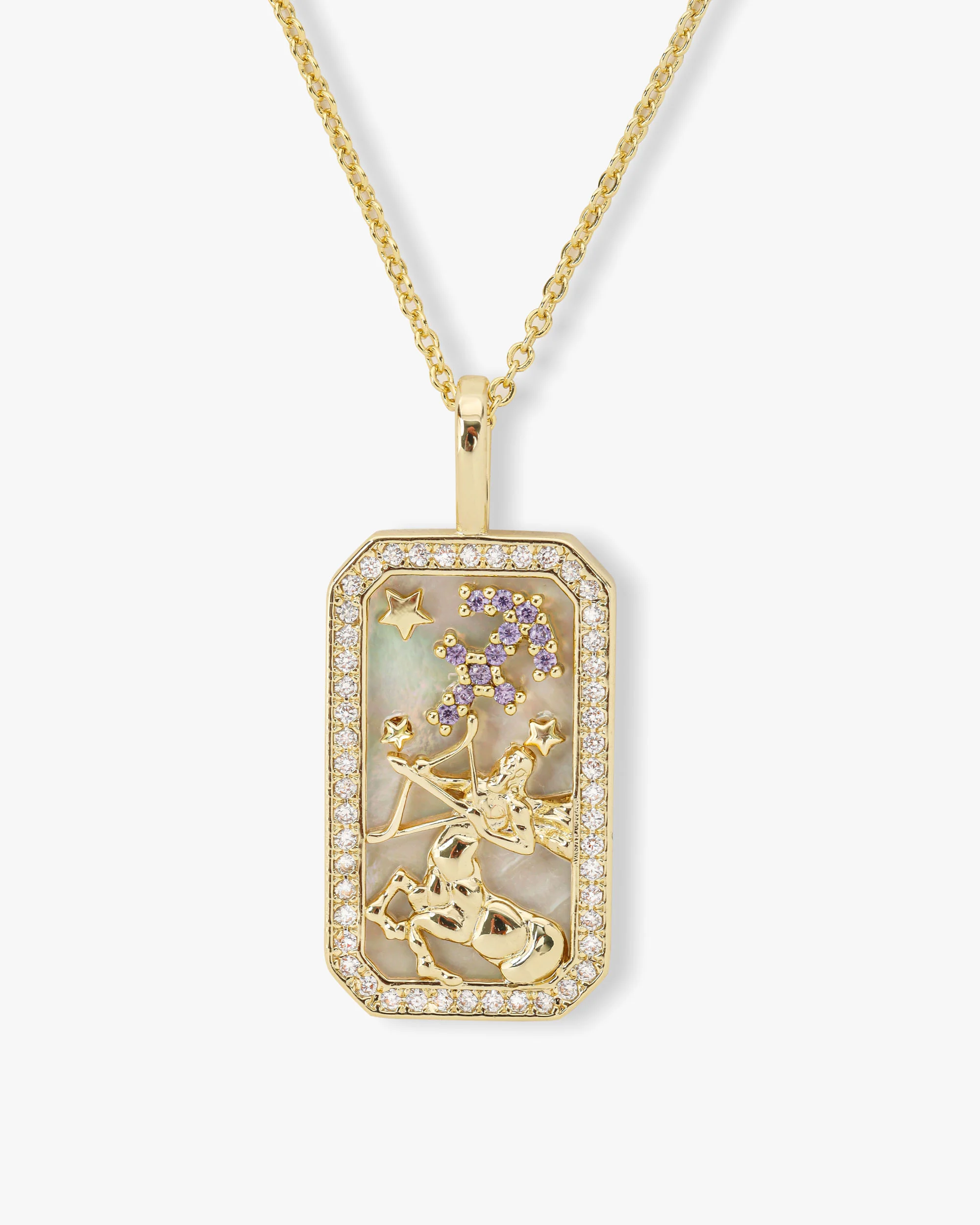 Zodiac Amulet Necklace - Gold - Image 9