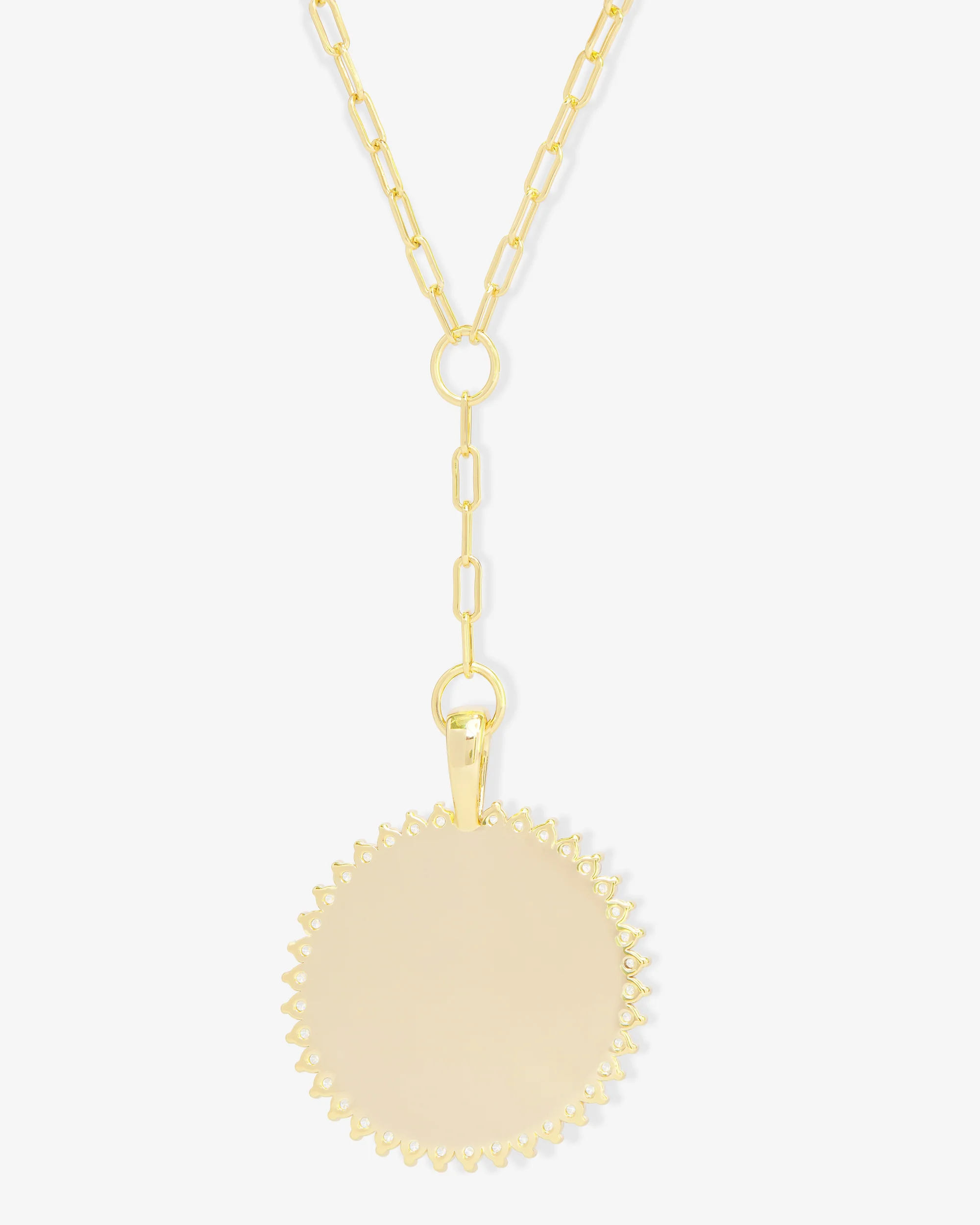 Zodiac Medallion Necklace - Gold|White Diamondettes - Image 49